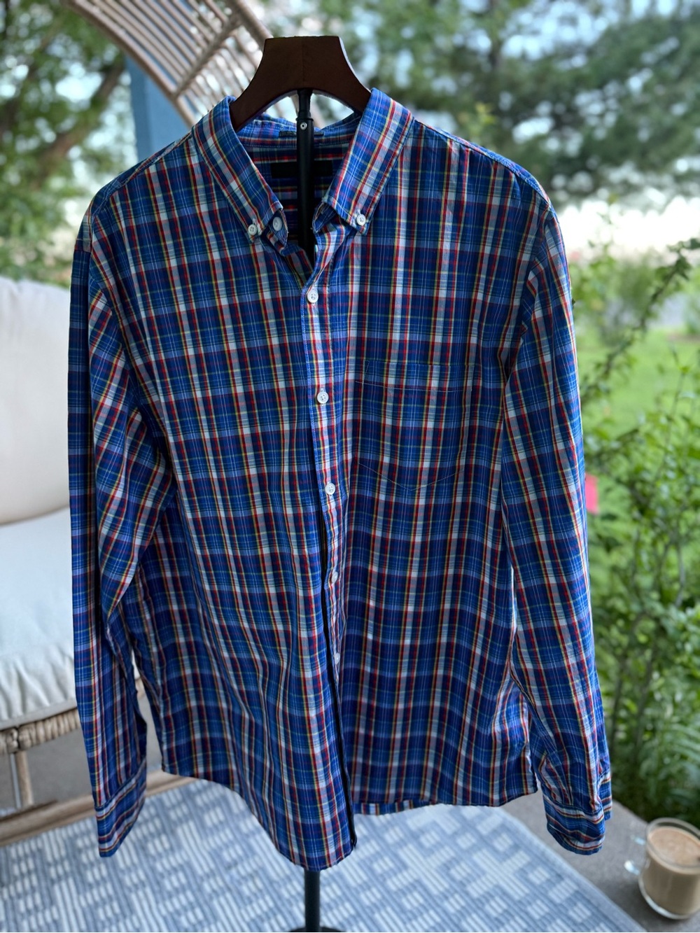 Hawker Rye Men’s Blue Plaid Button-Down Shirt Size XL - Picture 6 of 12